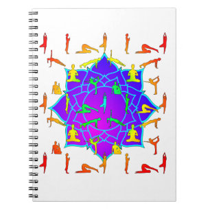 Lotus Flower With Yoga Poses Notebook