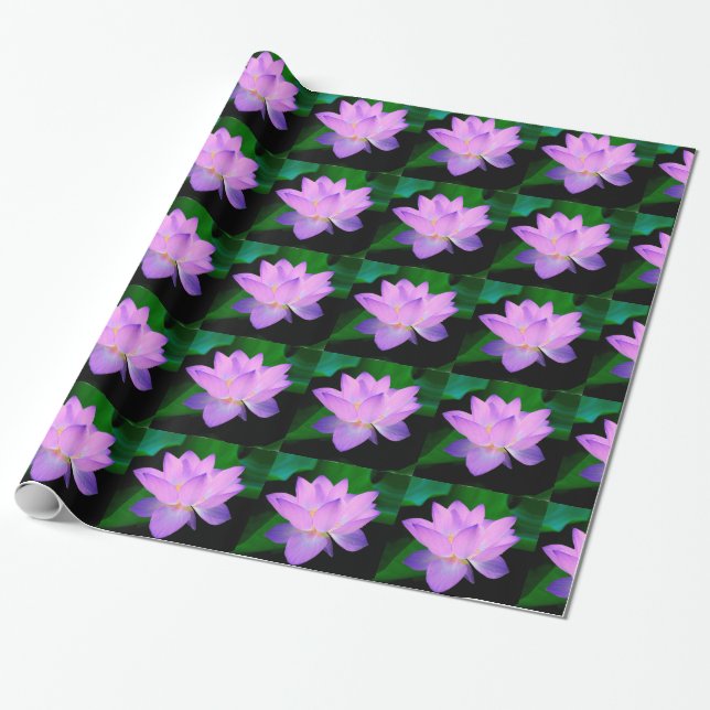 Lotus Flower Wrapping Paper (Unrolled)