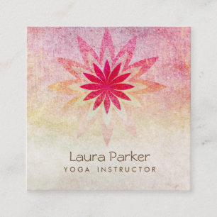 Lotus Flower Yoga Instructor Meditation Holistic Square Business Card