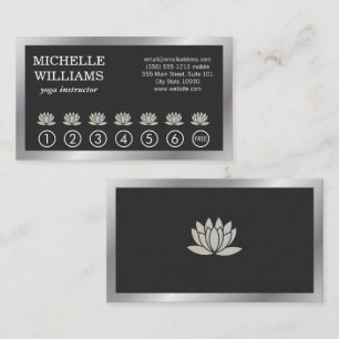 Lotus Flower   Yoga Meditation   Border Loyalty Card