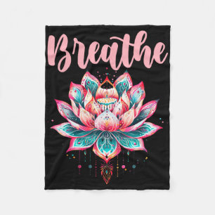 Lotus Flower Yoga Meditation Breathe _4 Fleece Blanket