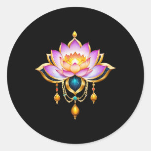 Lotus Flower Yoga Metaphysical _2 Classic Round Sticker