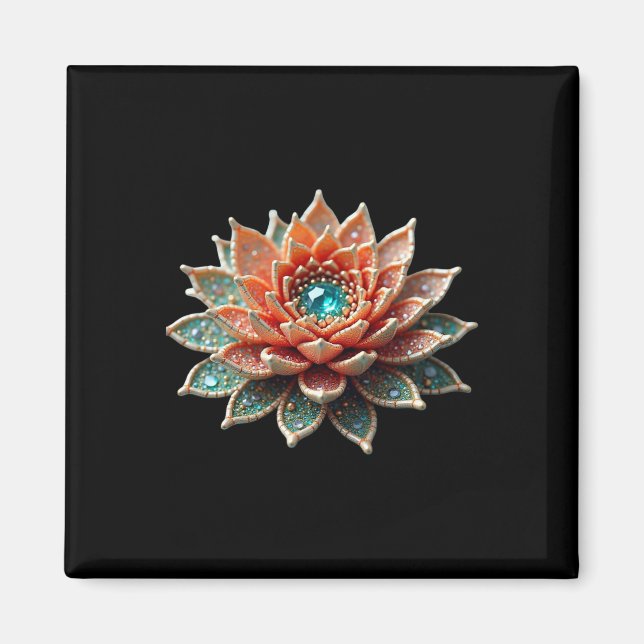 Lotus Flower Yoga Metaphysical  Magnet (Front)