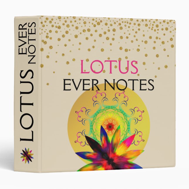 Lotus Flower Yoga  Teacher Mandala Watercolor Binder (Front/Spine)