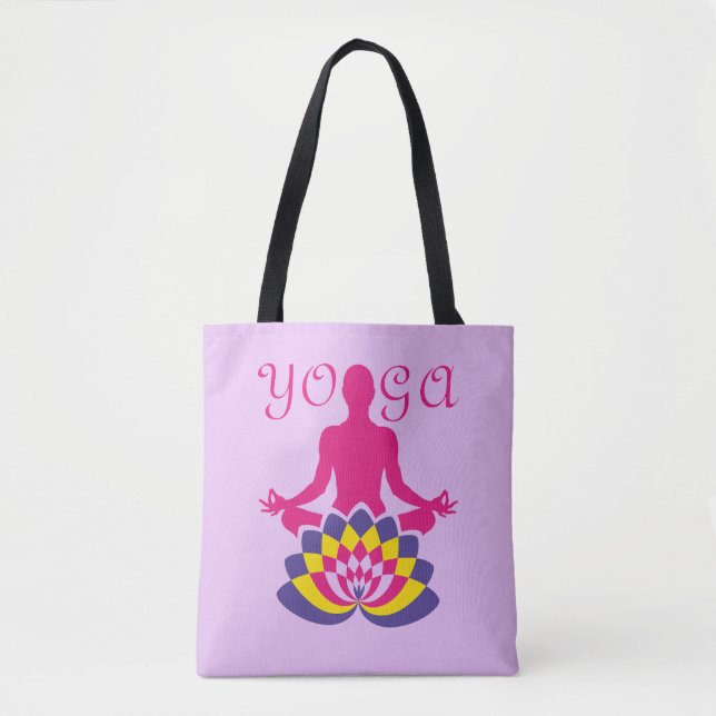 Lotus Flower Yoga Tote Bag (Front)
