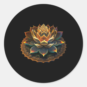 Lotus Flower Yoga Zen Bohemian Namaste Meditation  Classic Round Sticker
