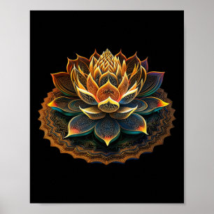Lotus Flower Yoga Zen Bohemian Namaste Meditation  Poster