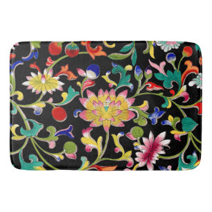 Lotus Flowers and Vine Bath Mat