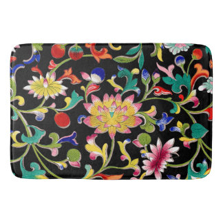 Lotus Flowers and Vine Bath Mat
