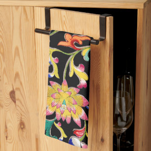 Lotus Flowers and Vine Kitchen Towel
