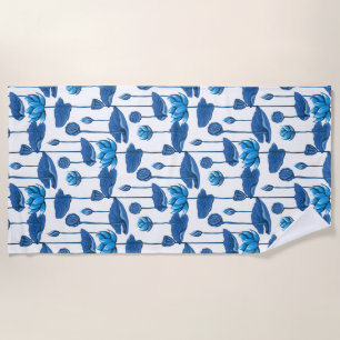 lotus flowers beach towel