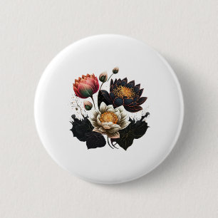 Lotus Flowers Buddhism Spiritual Symbol Yoga Namas 2 Inch Round Button