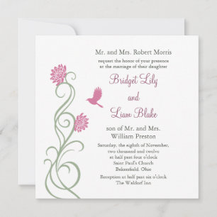 Lotus Flowers Faire-part de mariage (blanc)