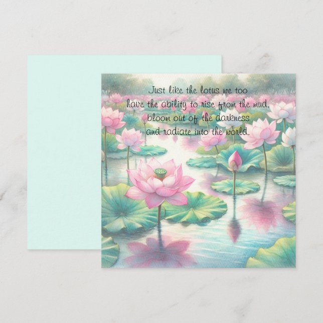 Lotus Flowers & Quote Card (Front/Back)