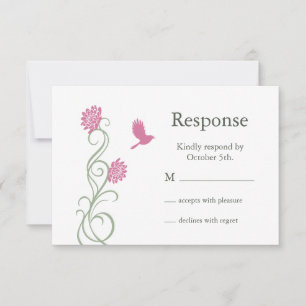 Lotus Flowers RSVP (white) Card