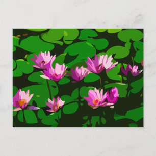 Lotus flowers - Vector art Postcard