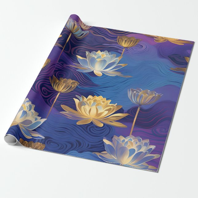 lotus flowers wrapping paper (Unrolled)