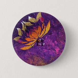 Lotus Fluff 2 Inch Round Button