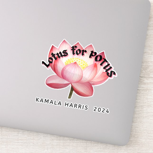 Lotus For POTUS Harris Election Laptop Decal (Detail)