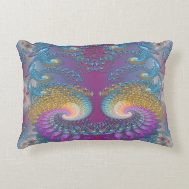 Lotus Fractal Art Decorative Pillow (Front)