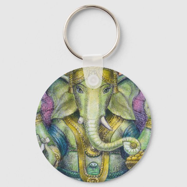 Lotus Ganesha Keychain (Front)