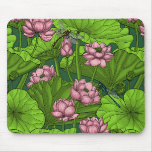 Lotus garden mouse pad