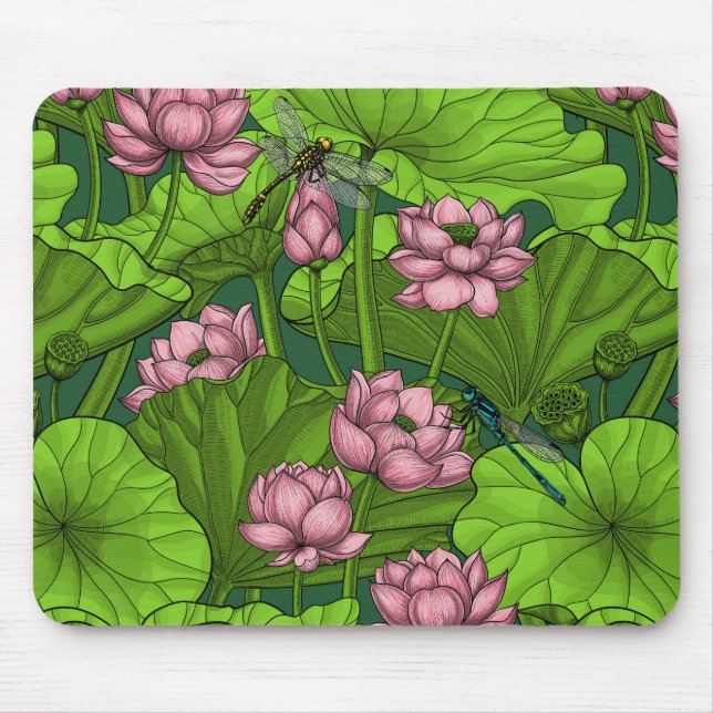 Lotus garden mouse pad (Front)
