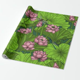 Lotus garden wrapping paper