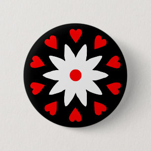 Lotus Heart 2 Inch Round Button