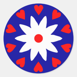 Lotus Heart Classic Round Sticker