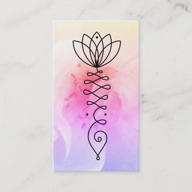 *~* Lotus Heart  Reiki Nirvana Yoga Massage Rose Business Card (Front)