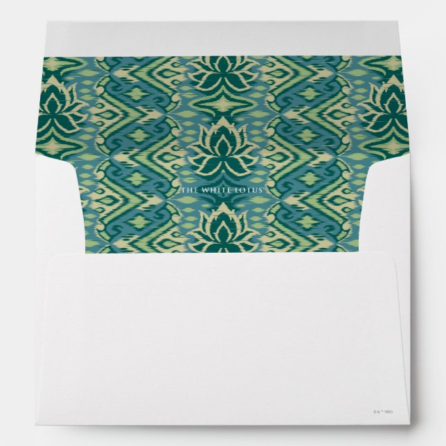 Lotus Ikat Pattern - The White Lotus Envelope (Back (Bottom))