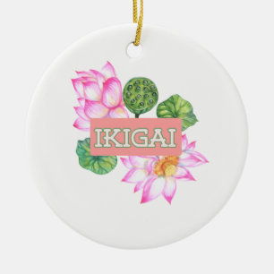 Lotus Ikigai Ceramic Ornament