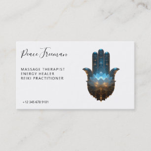Lotus Illumination   Hamsa Hand Design Business Card