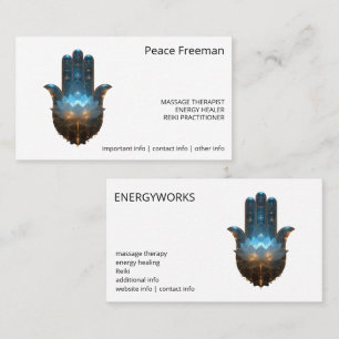 Lotus Illumination   Hamsa Hand Design Business Card
