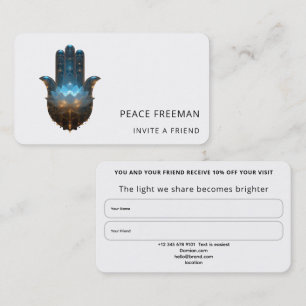 Lotus Illumination   Hamsa Hand Design Business Card