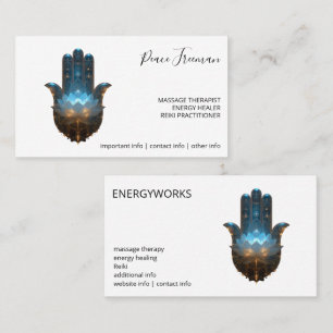 Lotus Illumination   Hamsa Hand Design Business Card
