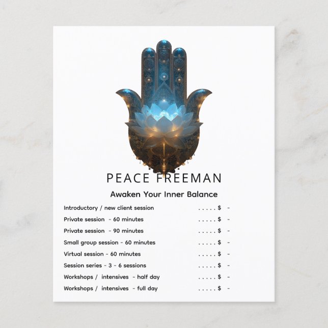 Lotus Illumination | Hamsa Hand Design Flyer (Front)