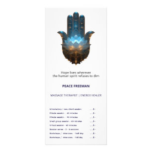 Lotus Illumination   Hamsa Hand Design Rack Card