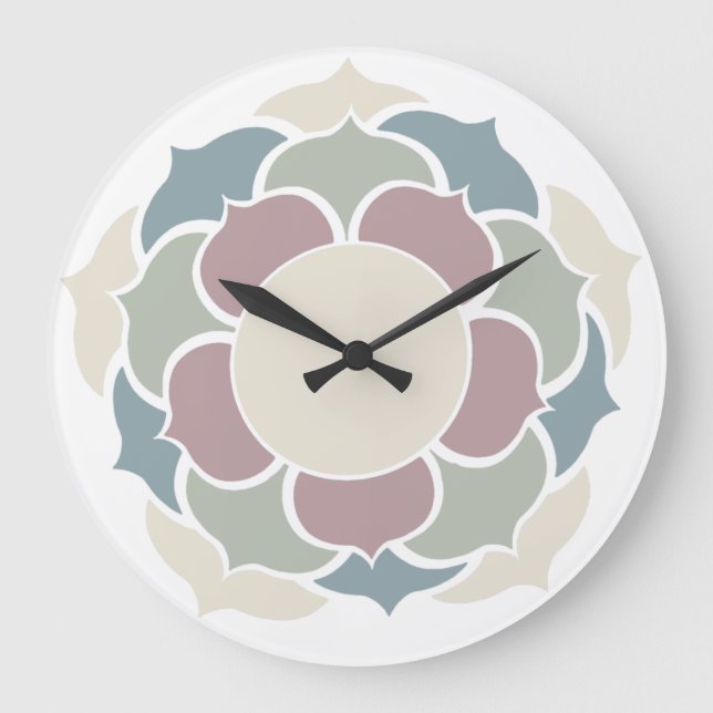 Lotus in pastell large clock (Front)