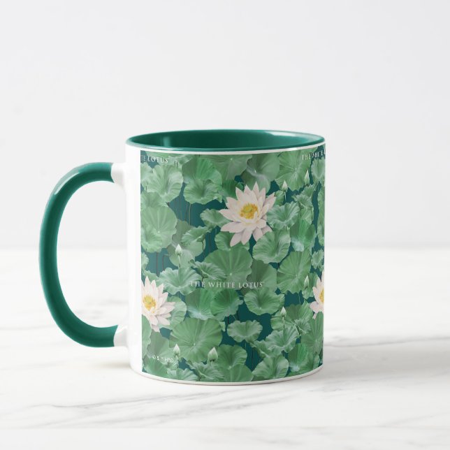 Lotus Lagoon Pattern - The White Lotus Mug (Left)