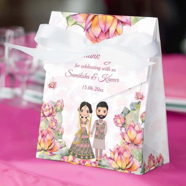 Lotus lanterns Indian wedding personalized Favor Box (Lotus lanterns Indian wedding personalized Favor Box)