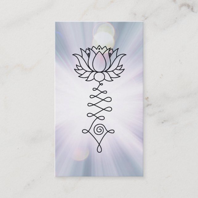*~* Lotus Lavender Blue Rays Healing Reiki Energy Business Card (Front)