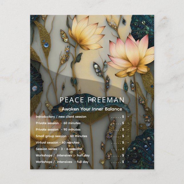Lotus Light Awakening | botanical Design Flyer (Front)