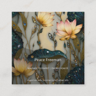 Lotus Light Awakening botanical Design Square Business Card