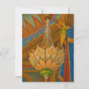 Lotus Light – Royal Pavilion Chandelier Print Postcard