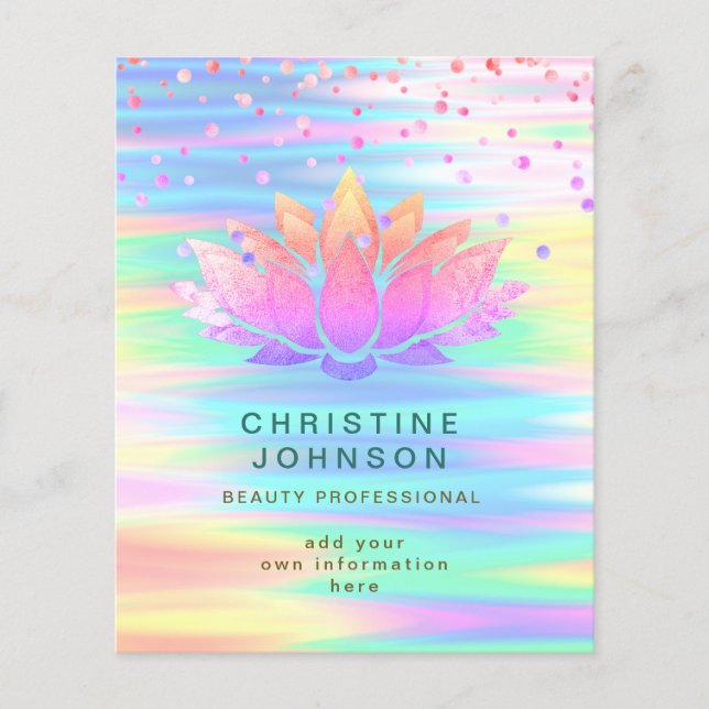 lotus logo colourful waves beauty professional flyer (Front)