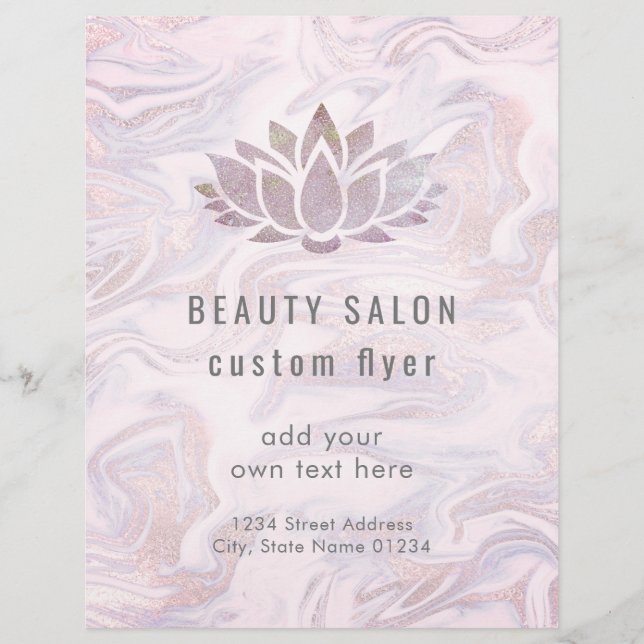 lotus logo on fluid marble flyer (Front)