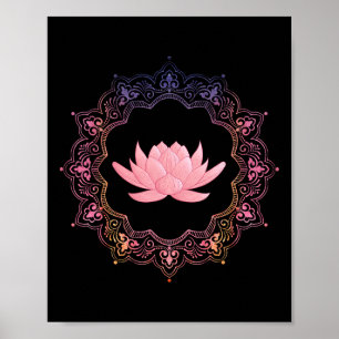 Lotus Mandala Circle Spiritual Yoga  Poster