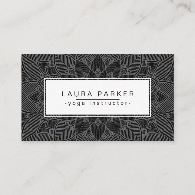 Lotus Mandala Yoga Instructor Meditation Fitness Business Card (Front)